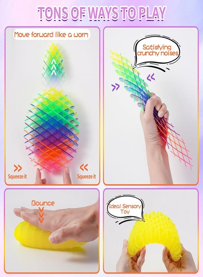 oyeftp Fidget Toy, Big Fidget Toys Adults and Teens, Funny Stretchy Sensory Stress Toy, Fidget Sensory Squeeze Toys, Relieves Stress and Anxiety Finger Toys for Teens with Autism ADHD-Rainbow - Image 3